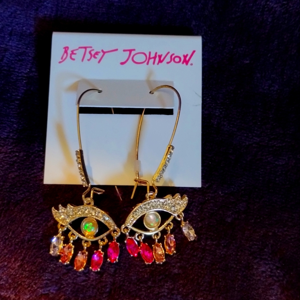 Betsy Johnson Eye Earrings